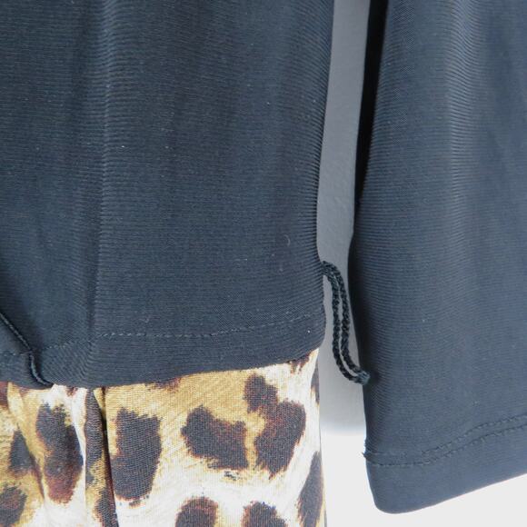 Venus Black And Leopard Pattern Long Sleeve Formal Jumpsuit Small - Picture 6 of 9